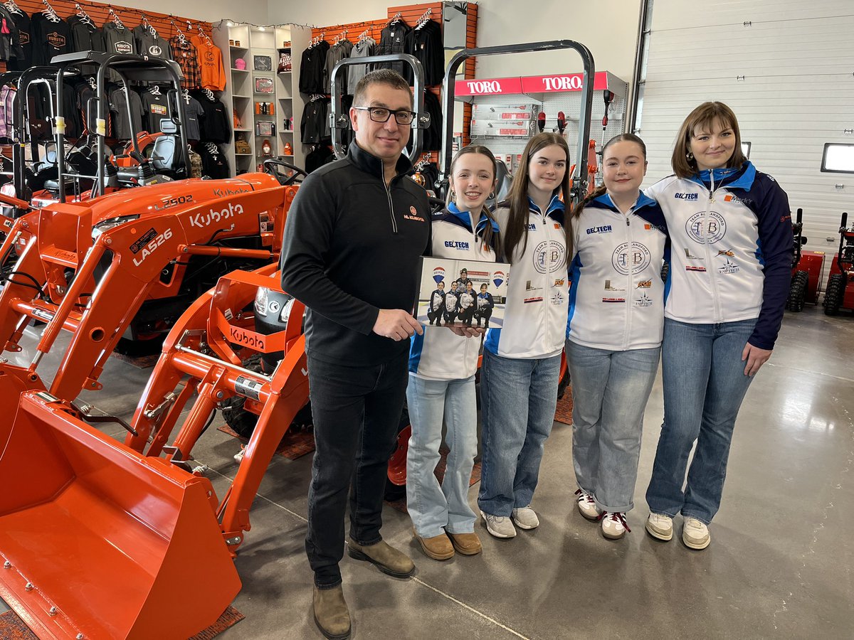 Had the pleasure of meeting this amazing young curling team a few days ago <a href="/TeamBlandfordNL/">Team Blandford</a> 

Meet

Lead: Katarina Smith
2nd: Hanna Lomholt-Farrell
3rd: Kiersten Devereaux 
Skip: Megan Blandford

Thank you for representing NL Kubota on your sleeves. We wish you great success!
