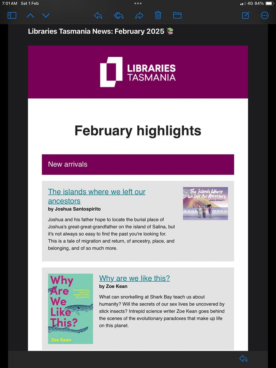 TASMANIA ~> both me and Zoe Kean are coming to a library near you.