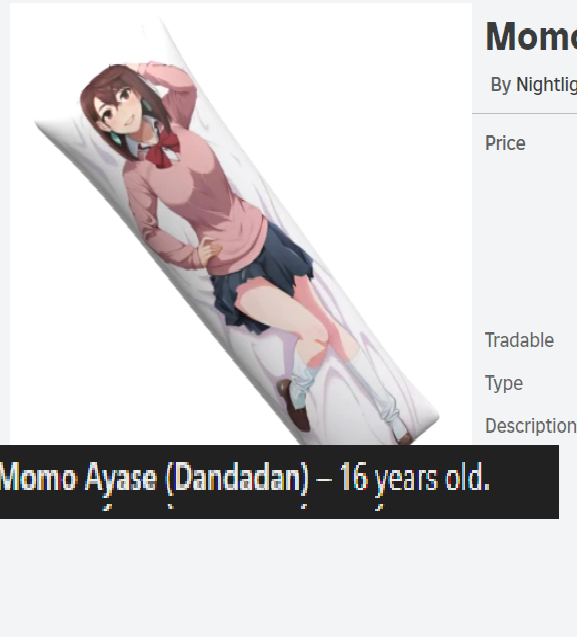 RealSchlep's tweet photo. Roblox is allowing BODY PILLOWS of MINORS AND CHILDREN    

$rblx WHAT. https://t.co/h6VdDmMrTO