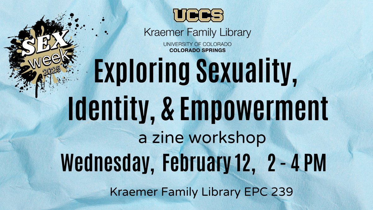 uccslibrary's tweet photo. Join us for a Zine Making Workshop during Sex Week, led by KFL and the Wellness Center! Contribute to a community zine that will be printed and distributed on campus!
https://t.co/A3PAXYmjCY
#SexWeek #ZineWorkshop #SexualEducation #Empowerment #CommunityZine @uccswellness https://t.co/7imLkLzdyt