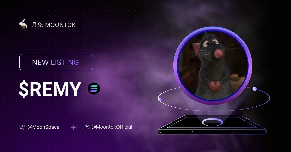 ⚡ 月兔雷霆 - Moontok Xpress

REMY ( $REMY )
moontok.io/coins/remy

5sk98tYqaYsx6AJHmpp41k92mQyAoSLQcmc7tuSXpump

LIQ: $62,317 | MC: $246,024

#altcoin #memecoins <a href="/RemyOnSol_/">REMY</a> <a href="/moontokofficial/">Moontok 月兔 🐇</a>