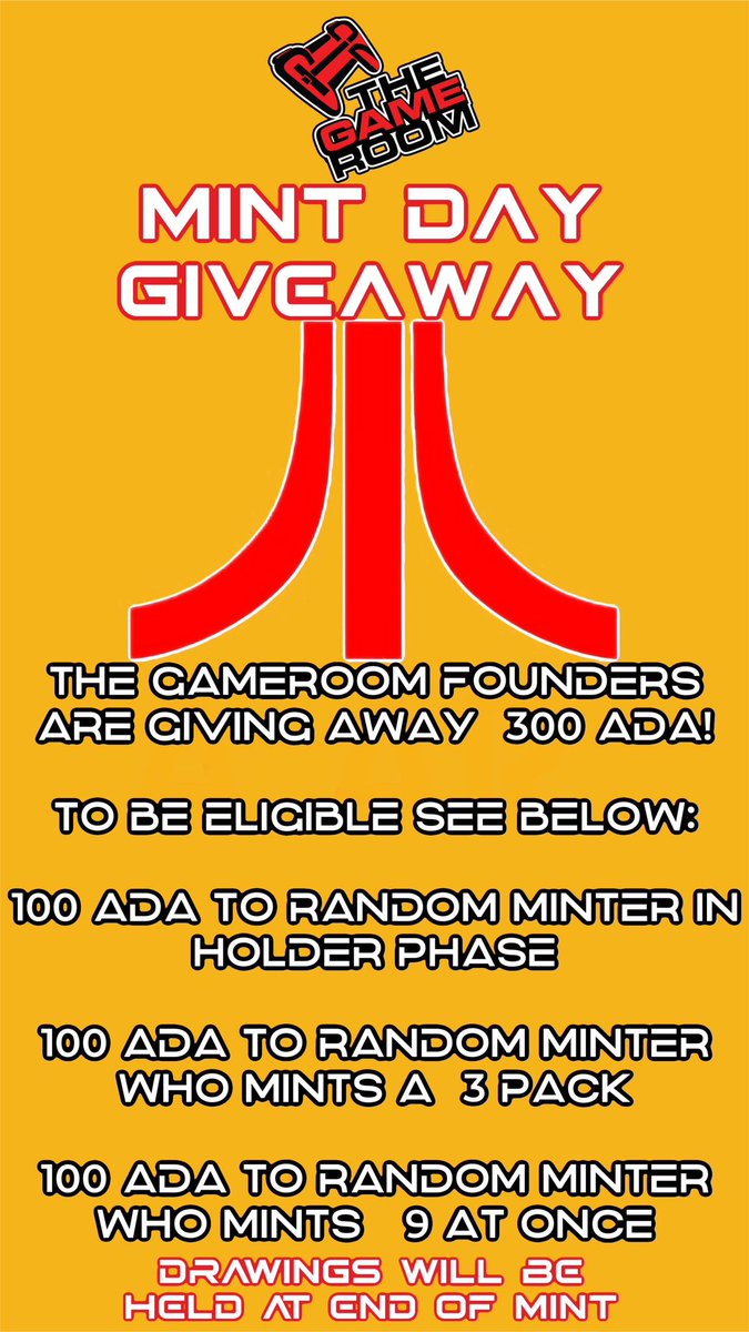 The Game Room (@thegameroomotwt) on Twitter photo PUBLIC phase has started!
mints.yepple.io/gameroom
799 NFTs left in the minter!
70% mining rewards to EVERY NFT!
FREE play arcade pass!
ALL mint funds are buying more miners with <a href="/NeoVikingsADA/">Neo Vikings $NV</a>
300 ada in mint bonuses! PUBLIC phase has started!
mints.yepple.io/gameroom
799 NFTs left in the minter!
70% mining rewards to EVERY NFT!
FREE play arcade pass!
ALL mint funds are buying more miners with <a href="/NeoVikingsADA/">Neo Vikings $NV</a>
300 ada in mint bonuses!