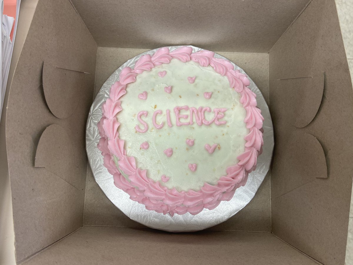 my SNC1W0 students surprised me with a cake after our exam review session today 💜🥰🥹