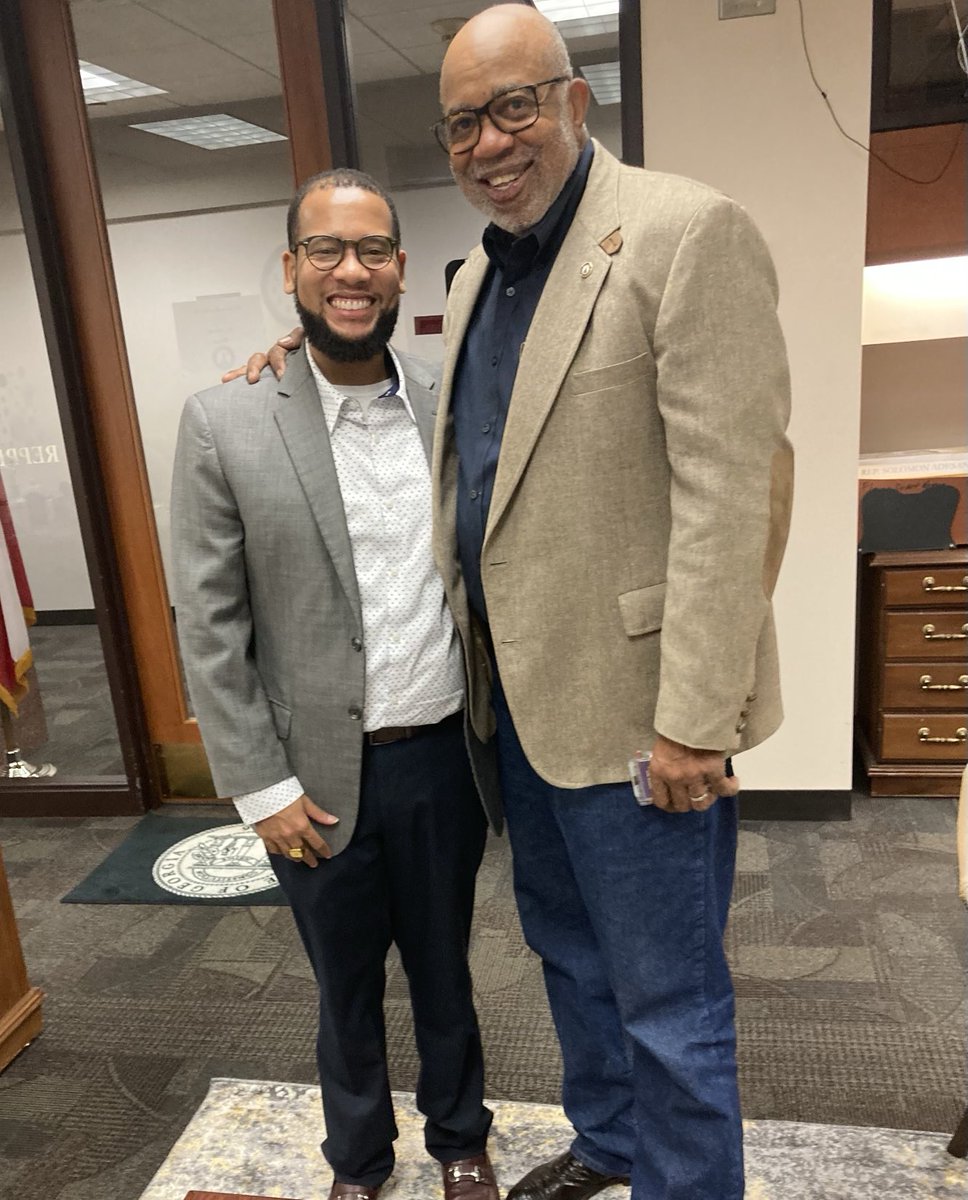 Enjoyed a great afternoon catching up with my first intern when I was elected in 2013 … have had a few good ones but Ocoszio Jackson set the bar really High … very proud of him …do know whatever he sets his mind on in the future, he will obtain it …💯😊🙏❤️🌈