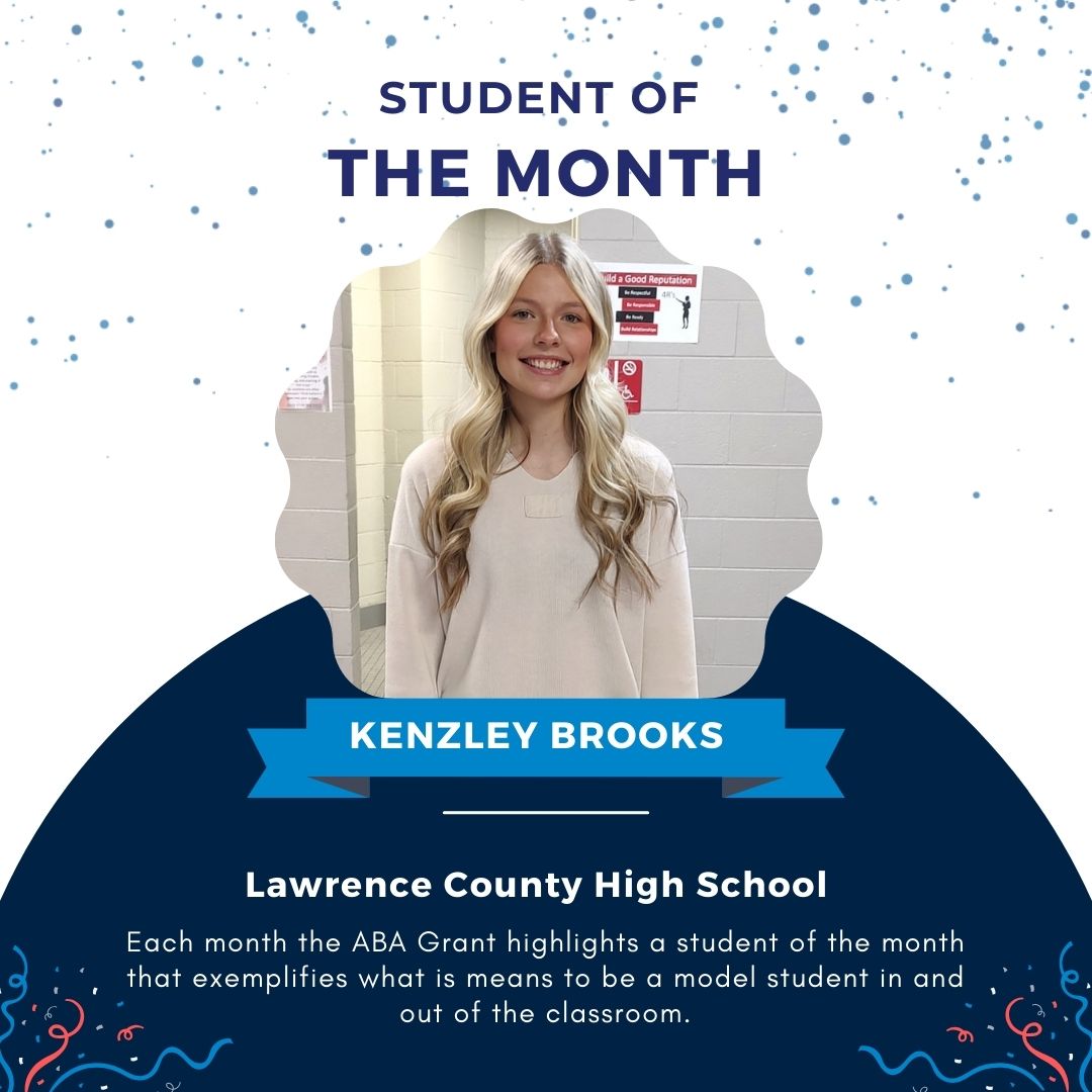Meet Kenzley Brooks, a Lawrence County High School senior and the ABA grant's student of the month for January.

Kenzley is currently doing an apprenticeship with the Joe Young Insurance Agency in Louisa Kentucky, an opportunity that has inspired her future. #uswepproject