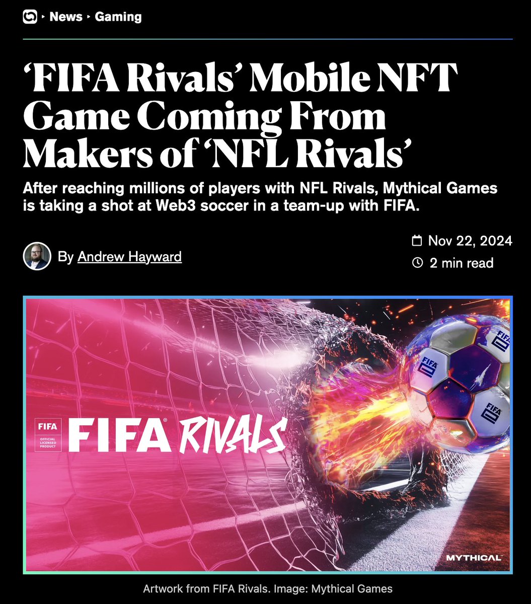 Mythical Games (@playmythical) on Twitter photo GM π
Donβt mind us, just securing major alliances with the largest sports leagues in the world π
<a href="/PlayNFLRivals/">NFL Rivals π</a> <a href="/FIFARivals/">FIFA Rivals</a>
Sports fans π€ Gaming π€ Ownership GM π
Donβt mind us, just securing major alliances with the largest sports leagues in the world π
<a href="/PlayNFLRivals/">NFL Rivals π</a> <a href="/FIFARivals/">FIFA Rivals</a>
Sports fans π€ Gaming π€ Ownership