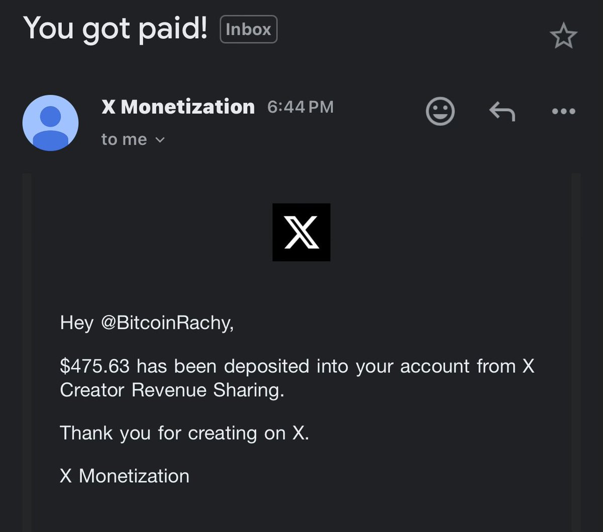 BitcoinRachy's tweet photo. I’m never deleting this app.

How much did everyone else get for their Bitcoin shitposts? https://t.co/M6lgnAA4id