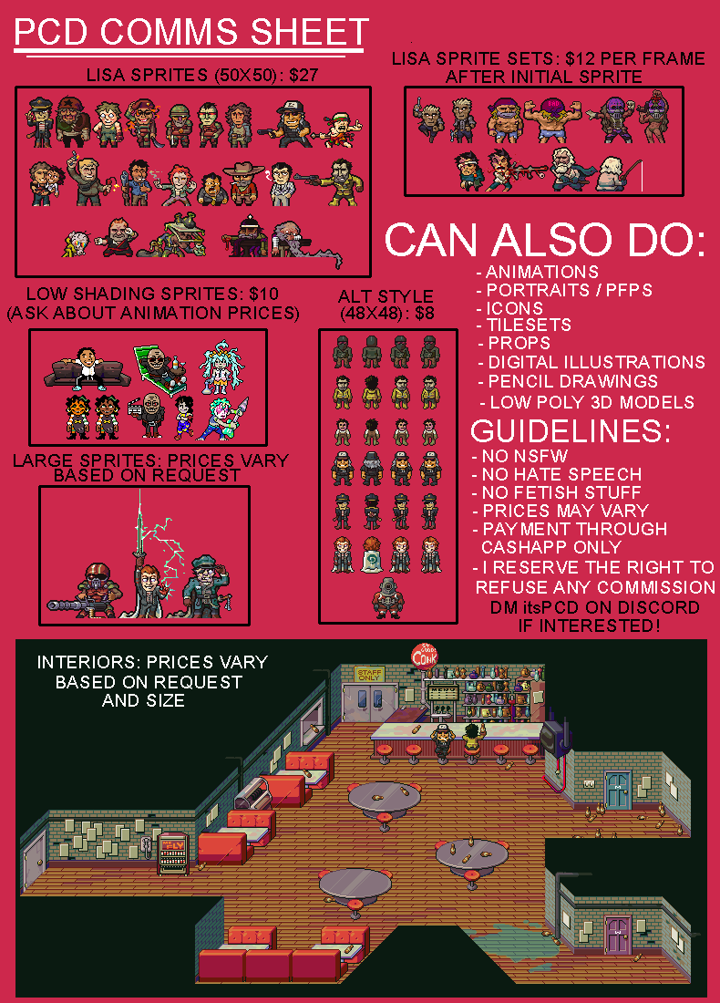 WHAT'S UP! Decided to open some commissions to help with some recent financial burdens. DM me if you're interested! #pixelart #LISA #art