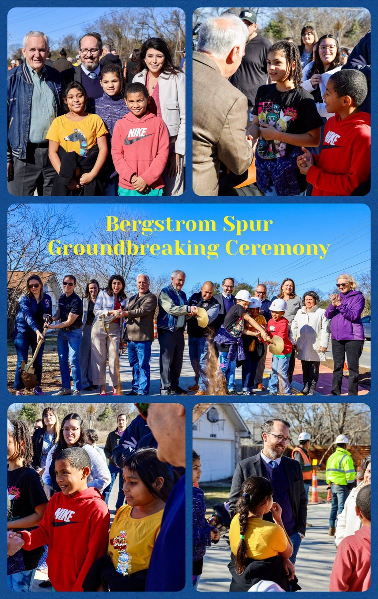 What an awesome experience for 3 of our Mightiest Mustangs to be a part of the Bergstrom Spur Trail Groundbreaking Event today. Thank you <a href="/RepLloydDoggett/">Lloyd Doggett</a> <a href="/joseforatx/">Council Member José Velásquez</a> <a href="/KirkPWatson/">Mayor Kirk Watson</a> <a href="/VanessaForATX/">Vanessa Fuentes 💃🏽</a> #AISDProud <a href="/LaKesha_Drinks/">La Kesha Drinks</a> <a href="/Matias_AISD/">Matias Segura</a>