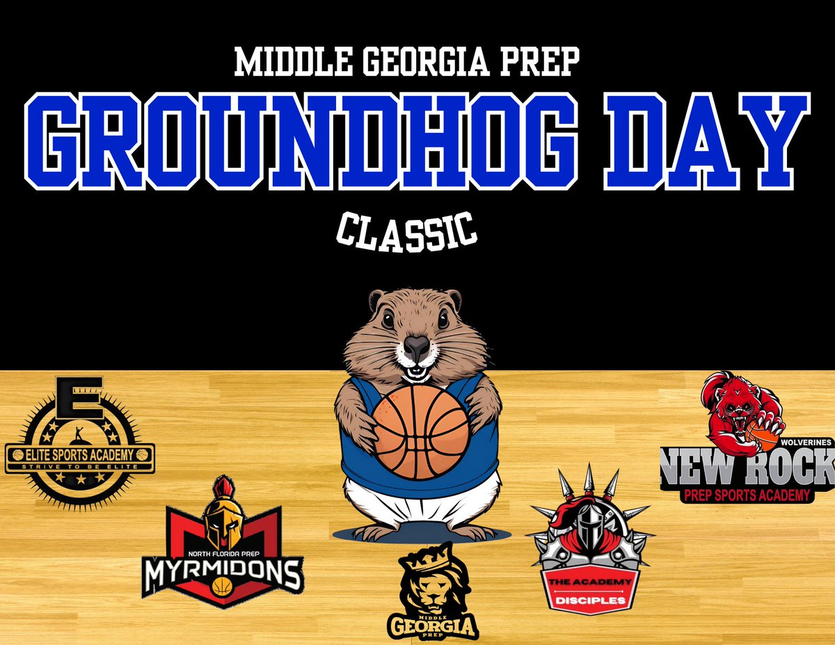 Middle Georgia Prep (@middle_prep) on Twitter photo MGP Groundhog Day Classic (2/1/-2/2)
Saturday 2/1
#33 <a href="/TheAcademyPrep/">The Academy Prep</a> vs #74 <a href="/nfpmbb/">North Florida Prep Mens Basketball</a> at 6pm
#13 <a href="/middle_prep/">Middle Georgia Prep</a> vs ESA Prep at 7:30pm
Sunday 2/2
#13 <a href="/middle_prep/">Middle Georgia Prep</a> vs #74 <a href="/nfpmbb/">North Florida Prep Mens Basketball</a> at 12pm
#33 <a href="/TheAcademyPrep/">The Academy Prep</a> vs <a href="/NewRockHoops/">NewRock Prep Hoops</a> at 1:30pm
All games played at Morehouse College!! MGP Groundhog Day Classic (2/1/-2/2)
Saturday 2/1
#33 <a href="/TheAcademyPrep/">The Academy Prep</a> vs #74 <a href="/nfpmbb/">North Florida Prep Mens Basketball</a> at 6pm
#13 <a href="/middle_prep/">Middle Georgia Prep</a> vs ESA Prep at 7:30pm
Sunday 2/2
#13 <a href="/middle_prep/">Middle Georgia Prep</a> vs #74 <a href="/nfpmbb/">North Florida Prep Mens Basketball</a> at 12pm
#33 <a href="/TheAcademyPrep/">The Academy Prep</a> vs <a href="/NewRockHoops/">NewRock Prep Hoops</a> at 1:30pm
All games played at Morehouse College!!