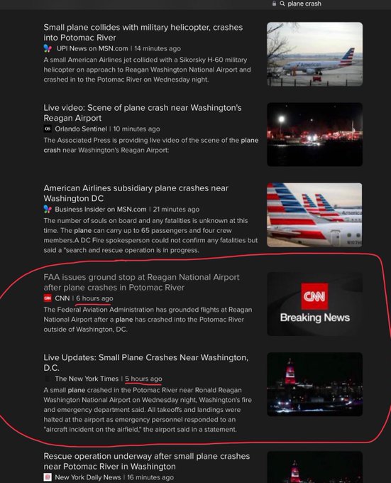 MmisterNobody's tweet photo. @MattWallace888 @In2ThinAir All the world's a stage.
CNN wrote an article about the Washington helicopter and plane crash 6 hours before it even happened. https://t.co/p643IjfJUT