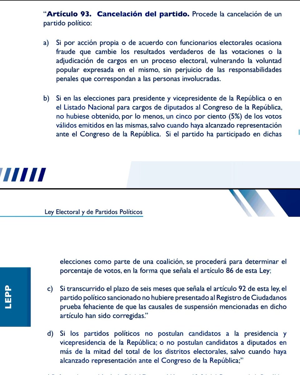 Pyotr_Velikiy's tweet image. Suspención y cancelación de partidos políticos según la #LEPP 

Artículos 92, 93 y 94 
@TSEGuatemala

acrobat.adobe.com/id/urn:aaid:sc…