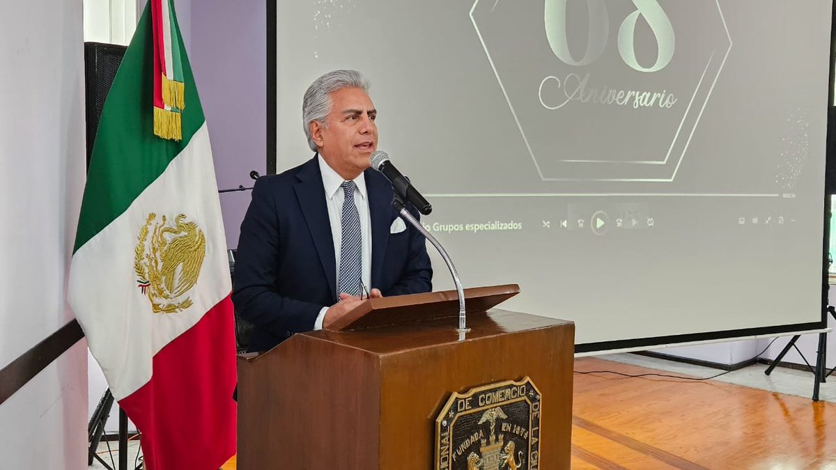 CANACOMexico's tweet image. En el marco del banquete conmemorativo del 68° Aniversario de los Grupos Especializados, el presidente de la @CANACOMexico, @JesusRodCar, ofreció un emotivo discurso en el que reconoció el legado de esta importante estructura de representación, para después...