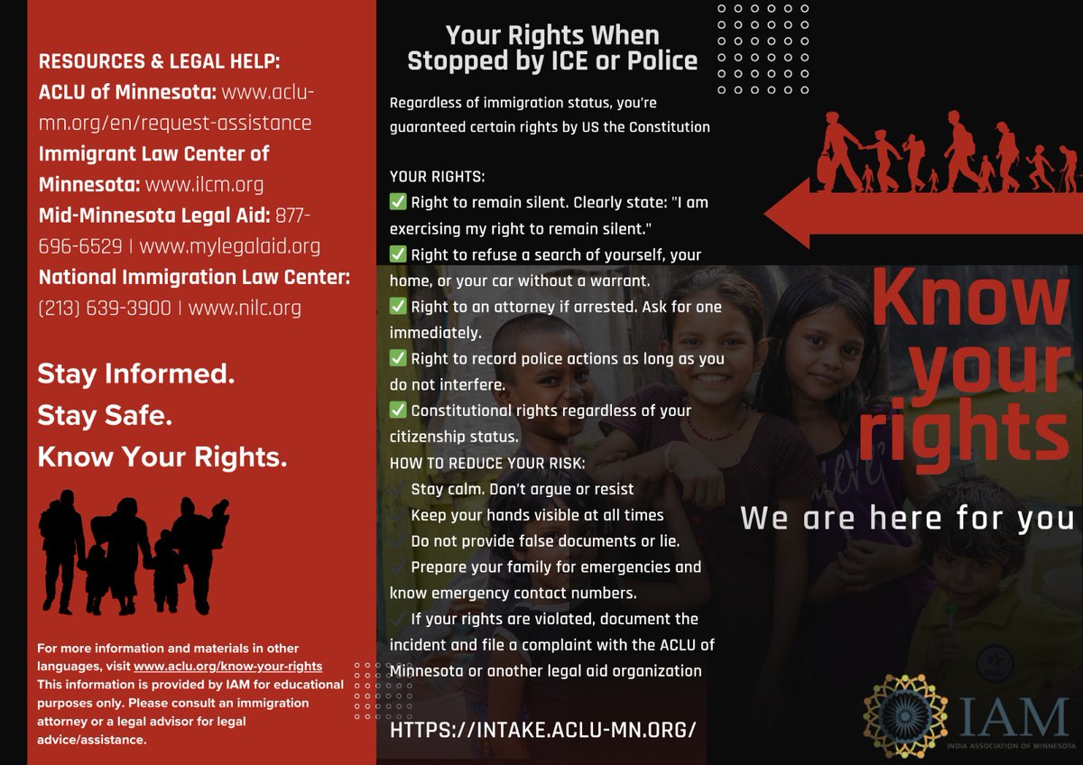 IAM stands in solidarity with those impacted in the wake of the recent executive orders. We are working to make relevant info and resources available to you. 
Note:  U.S immigration enforcement is governed by laws. And everyone in US, has their basic rights under US Constitution.