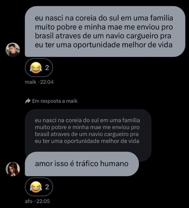 Maik conta sua história de vida até que afo compara trajetória triste com ele sendo vítima de tráfico humano, relatos de choque e desaprovo são ouvidos no grupo.