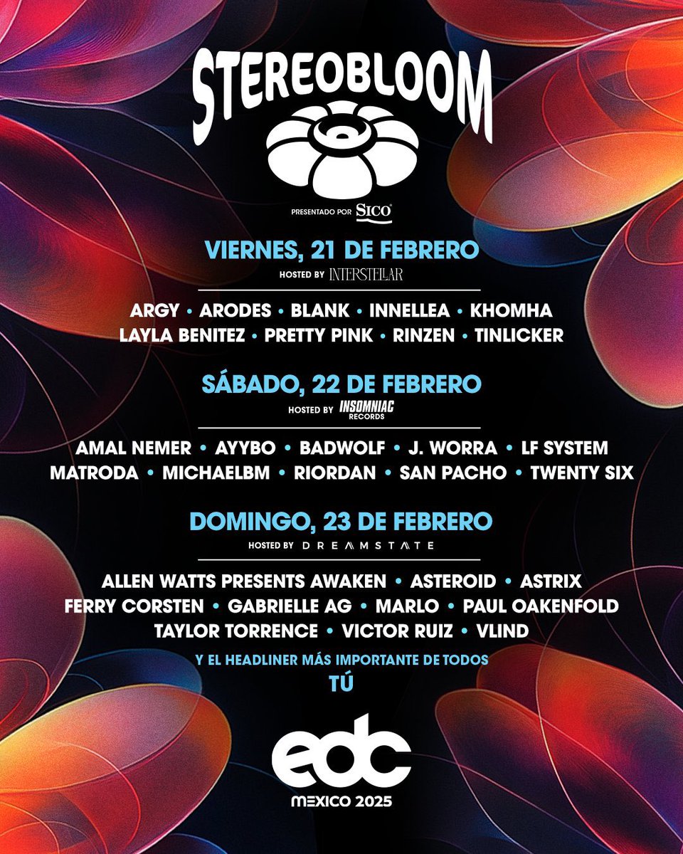weareedm__'s tweet photo. Vamos a florecer juntos en el #stereoBLOOM en @EDC_MEXICO 2025 🌸
💜 Disfruta mejor el festival con Experiencia Plus +
💜 Boletos aquí → https://t.co/2SYpFLKj6l
#DatePlus #EDC2025 #CitibanamexPlus https://t.co/y2lKPPFLrK