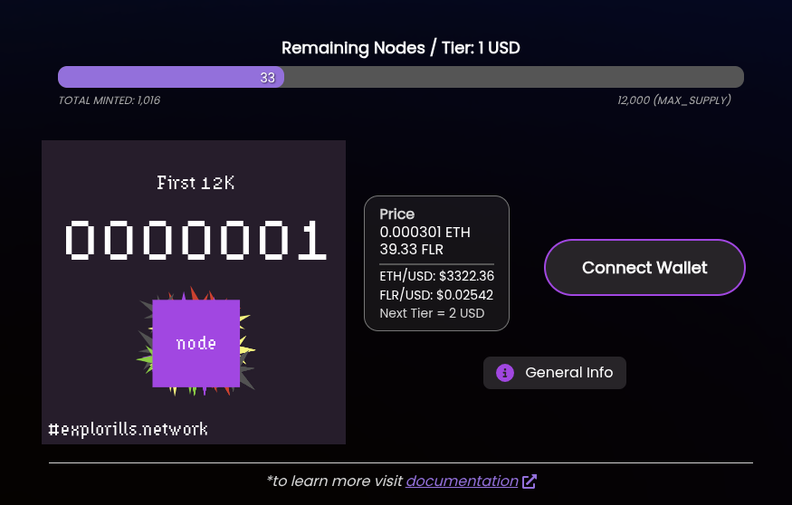 G_Orbeliani's tweet image. #explorills Nodes are now available for Public MINT on @Ethereum and @FlareNetworks!

1⃣ visit: mint.explorills.com
2⃣ choose your network
3⃣ max per address: 100

▫️Current Tier Price: 1 USD▫️

REMAINING AT THAT PRICE: 33 

TOTAL MINTED: 1,016
MAX SUPPLY: 12,000

join us:…