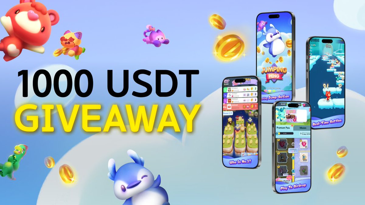🐧 1,000 USDT GIVEAWAY 🎁

📌 How to join 📌 
1️⃣ Play JumpingPeng bridge.dappportal.io/dapp/N6788f7f2…
2️⃣ Follow <a href="/Jumpingpeng/">JumpingPeng_Legacy</a> 
3️⃣ Like + RT this post
4️⃣ Share your game profile in the comments
💸 20 lucky winners will take home their share of 1,000 USDT!