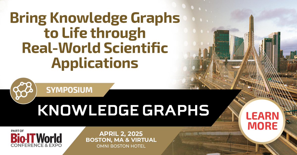 🚀 Ready to transform life sciences with #KnowledgeGraphs?
Join us at the 24th Annual Bio-IT World Conference &amp; Expo on April 2, 2025, for the Knowledge Graphs Symposium! 🌟Explore the transformative power of knowledge graphs in real-world scientific applications and discover how