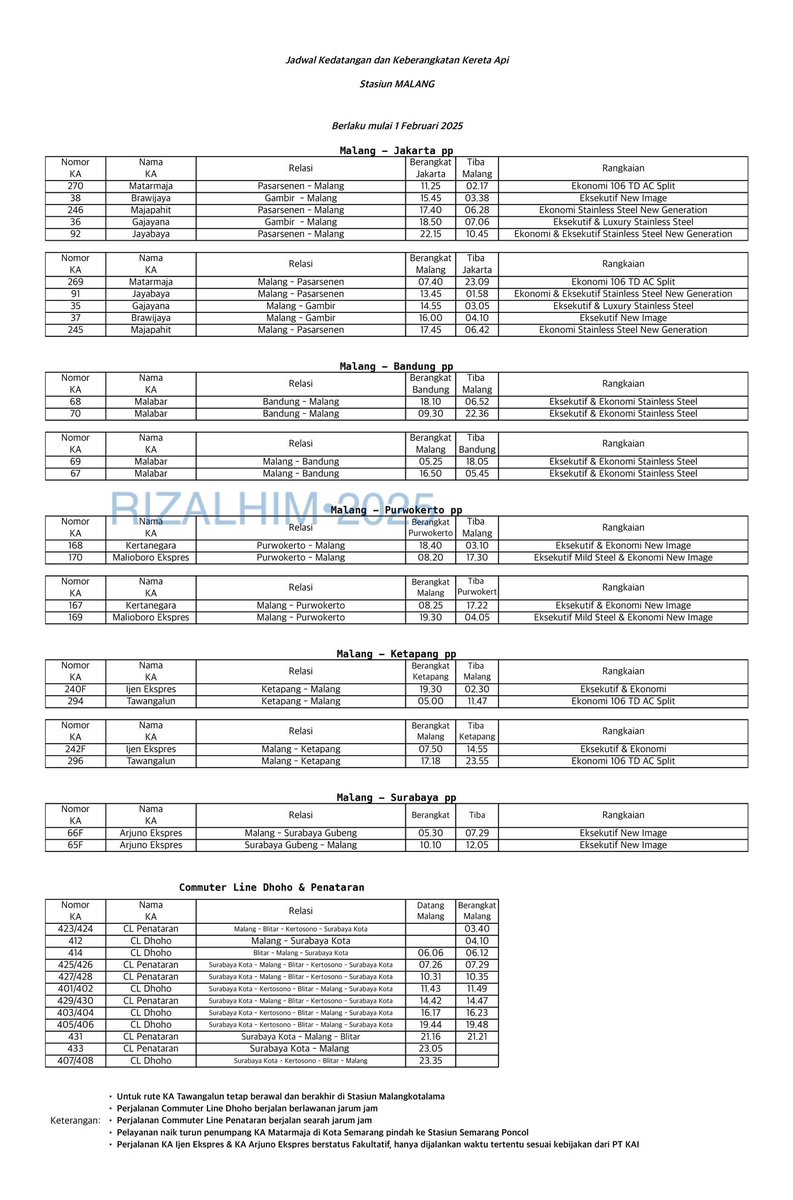 Bulan baru, Gapeka baru, Jadwal KA baru

Mulai 1 Februari ini akan diberlakukan Grafik Perjalanan KA (GAPEKA) 2025, jadi pastikan kembali jadwal keberangkatan sesuai dengan tiket anda, jangan sampai tertinggal perjalanan KA

<a href="/infomalang/">Info Malang</a> <a href="/yusufgunawan/">Yusuf Gunawan</a>