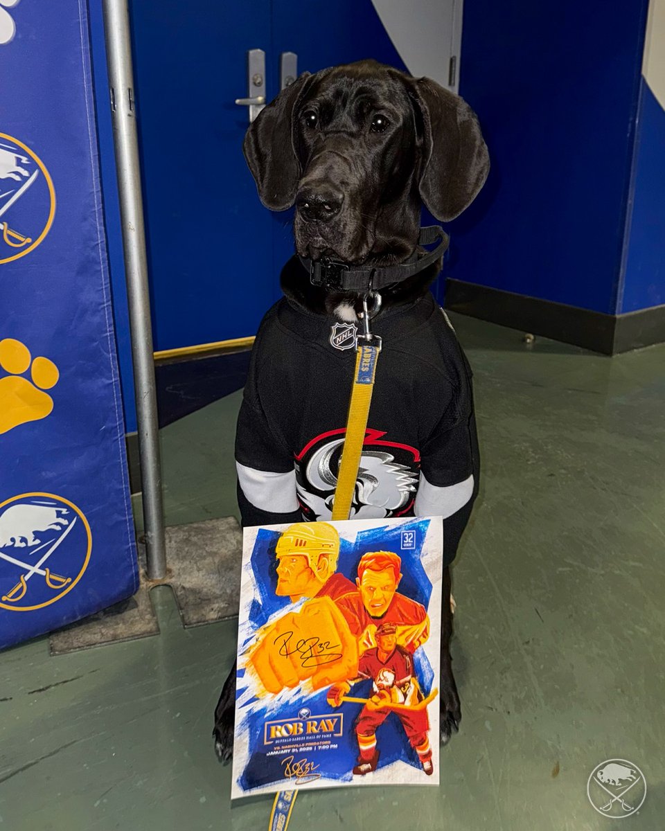 SabresPup's tweet image. Celebrating Rayzor&apos;s Buffalo Sabres Hall of Fame induction tonight! 💙💛