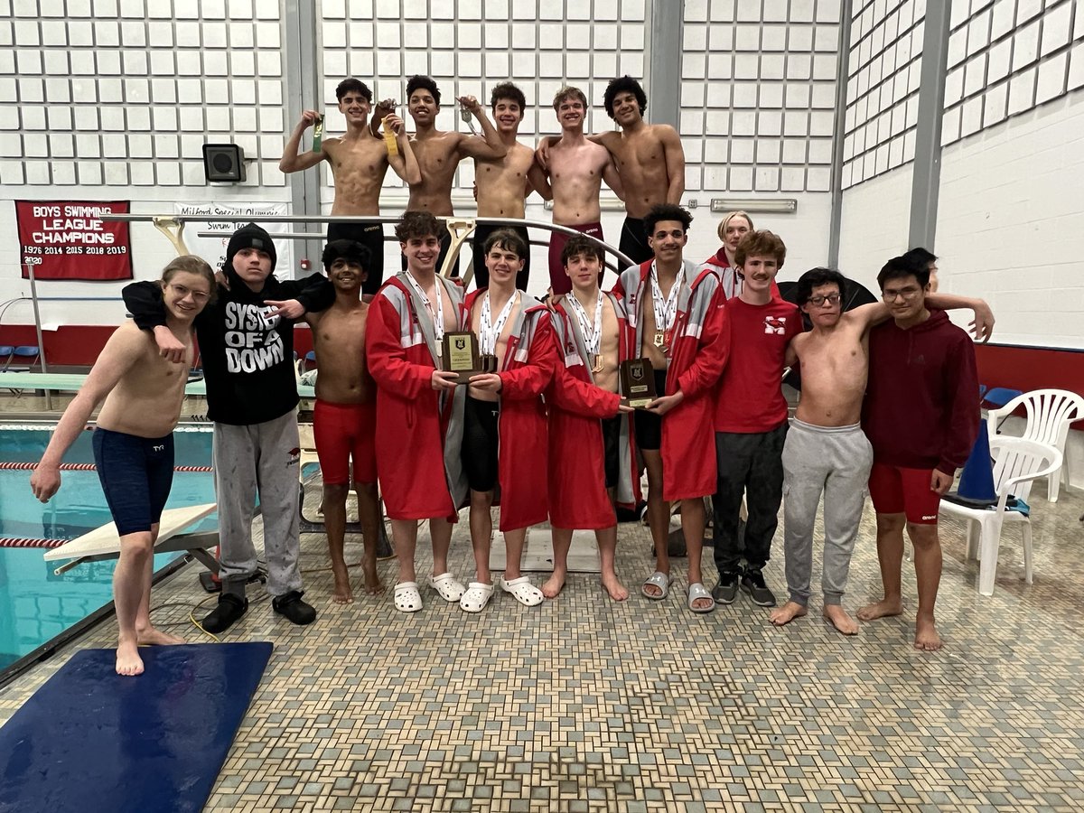 R_Lanigan's tweet image. 2025 Hockomock Boys Swimming League Championship Team Results:

1. Milford - 324
2. Franklin - 296
3. Sharon - 289.5
4. Canton - 265.5
5. Foxboro - 230

Full results and a large photo gallery will be up on @HockomockSports by the end of the weekend. #hockomock