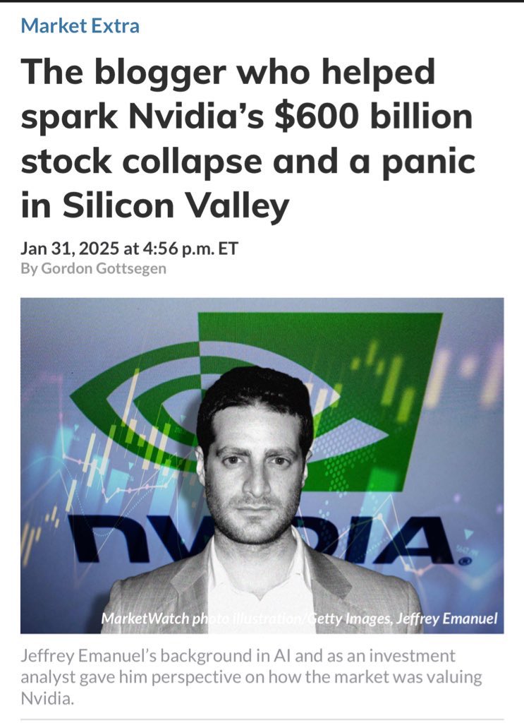 Weekends read &amp; watch 4/5

#StockMarket #TechStocks #AI #chatgpt4 #Microsoft $MSFT #Apple $AAPL #Nvidia $NVDA #Tesla $TSLA #Alphabet $GOOG #Meta $META #DeepSeek #AI #investment 

marketwatch.com/story/the-blog…