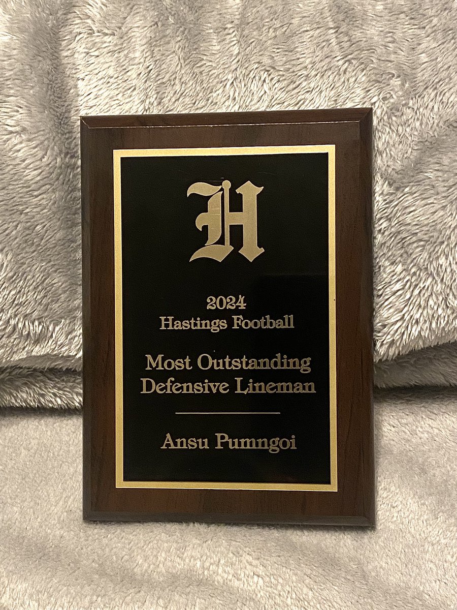 I wanna thank God, my family, my coaches, and my amazing teammates for all we’ve been through, Together. 

I’m beyond blessed to have received Hastings High School’s 2024 Most Outstanding Defensive Lineman Football Award.
<a href="/AliefHastingsFB/">Hastings Football</a> 
#Defensivelineman 
#Classof2025