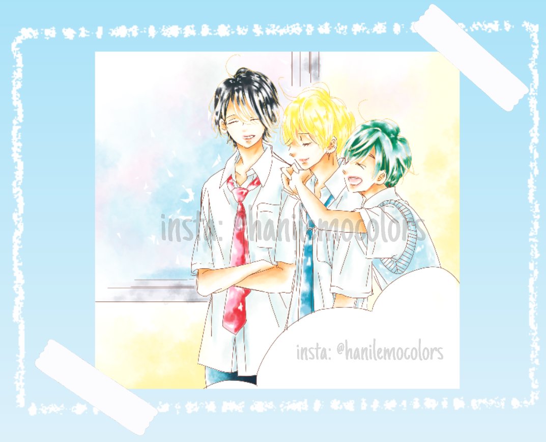 AkaYona_COLORS's tweet photo. Esta sería una maravillosa foto 😭🫶
Es que todos son súper cute 😭🫶 sus sonrisas son tan armoniosas 🥹🫶🫰
Es una de esas veces en que siento que Takamine-kun y Kai sonríen de corazón 😭🥹🫶
#HoneyLemonSoda #ハニーレモンソーダ #ハニレモ #Sparkle69 #page7 #myColoring https://t.co/o9ClwulqFt