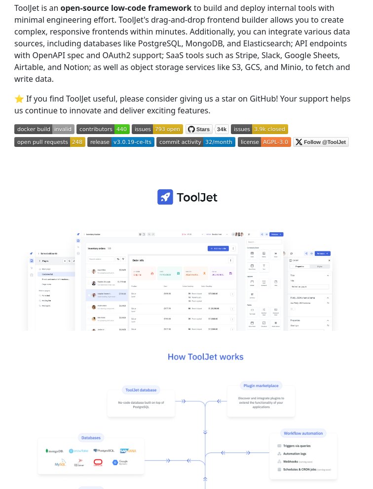tom_doerr's tweet image. Open-source low-code platform for building internal tools