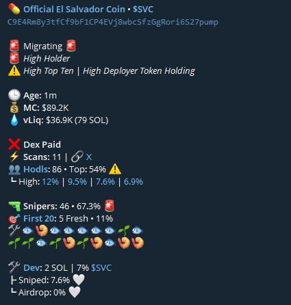PaydSOL's tweet photo. π $SVC
π RUG PULL WARNING
π 67% SNIPED top 5 wallets hold 40%.
11% Fresh Wallets, Usually Means Insider Trading.
CA; C9E4Rm8y3tfCf9bF1CP4EVj8wbcSfzGgRori6S27pump
#SOL #SolanaNews #RugPullAlert #SVCcoin #SVC
See my pinned post for more info on the current scams this week. Its always a trend.