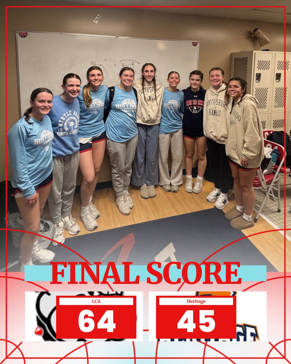 LCAbulldogsGBB's tweet image. Final from LCA:

LCA 64
Heritage 45

Complete team effort to move to 12-2!

Rivard 17 pts, 4a
Redgate 17 pts, 3s
Anderson 9 pts, 6r
Horning 9 pts, 4r
Jenkins 7 pts, 8r, 5a

Team assisted on 18 of 22 field goals!

@LCA_Athletics @BrysonGordon @DaveWallsWSET @TheSportsBuffet