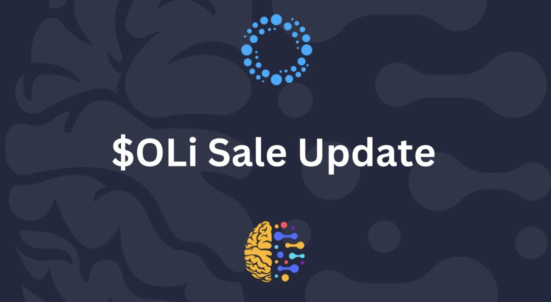 📢 $OLi Token Sale Update

The $OLi token sale has been extended by two weeks as we finalise key developments that could have a significant impact on the sale and the broader OLi ecosystem.

As a result, the planned DEX listing on February 3rd will be postponed. While we