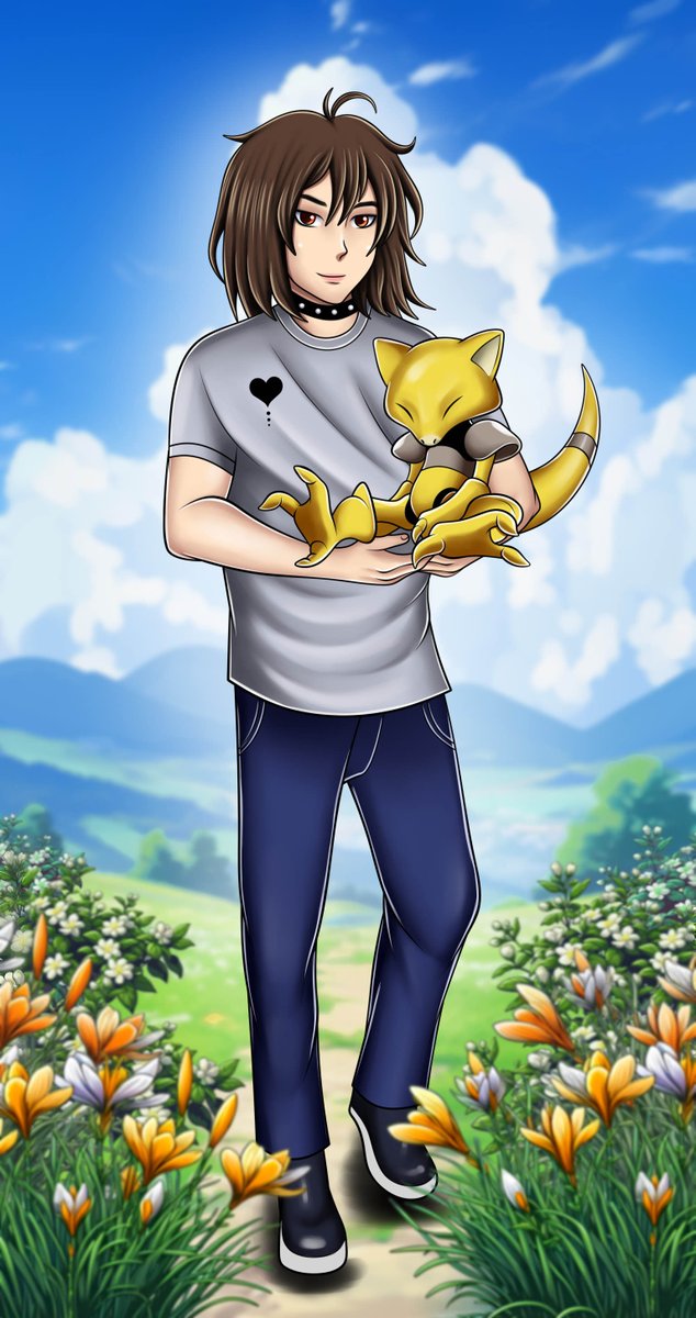 My pokemon OCs in their youth. Human is named Noah, Abra is named Amber.  Arist is <a href="/ArtsBlume/">Blume Arts (Commissions Open)</a> 
📷