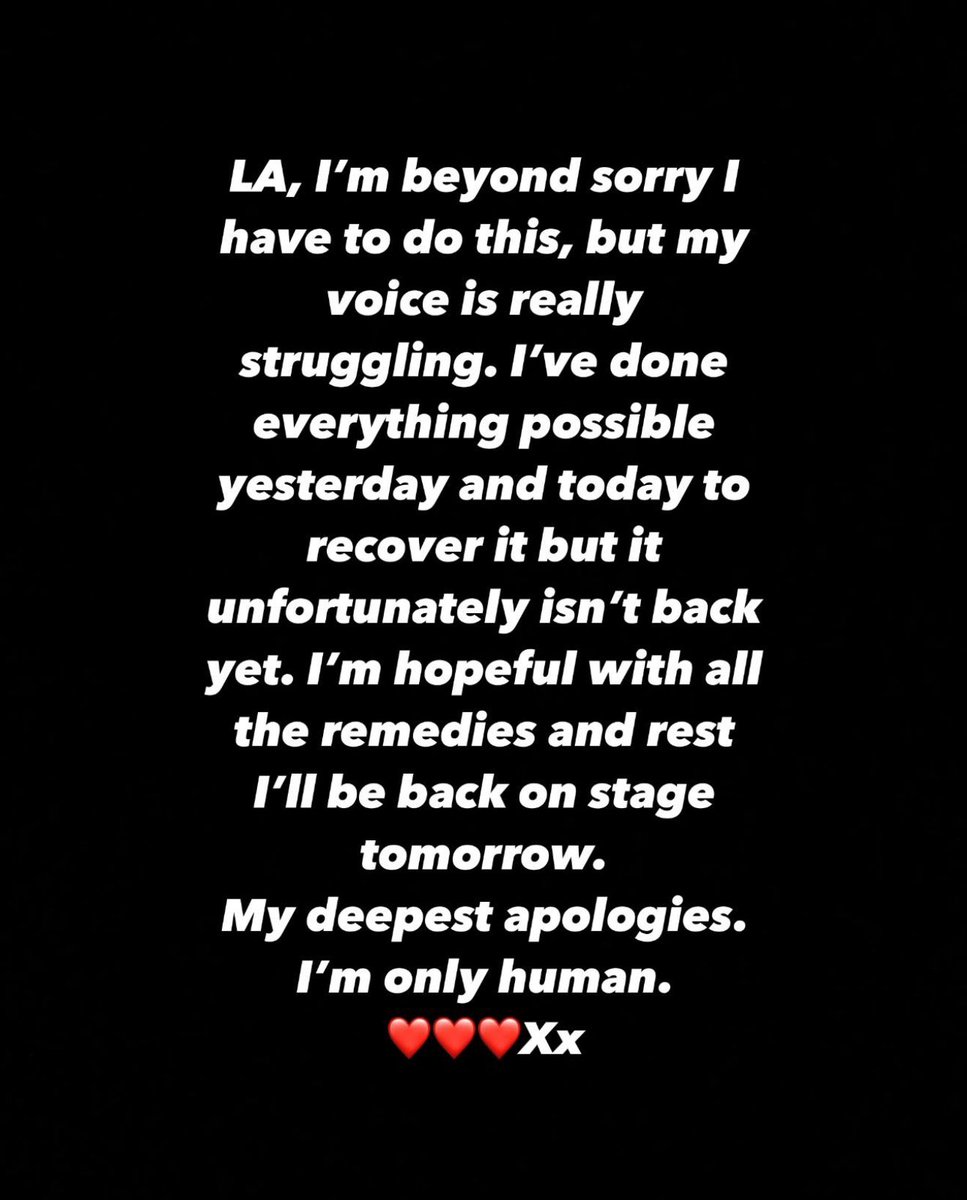 my voice would be struggling too if i left the venue with louis