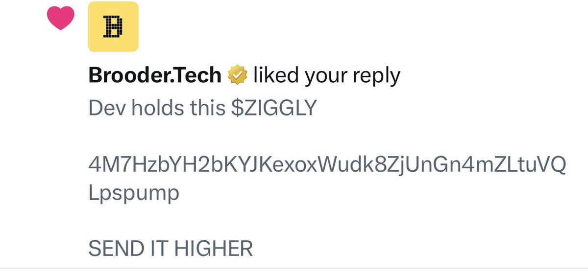 The @broodertech dev daughter designed a really cool character 

He loved the fact he got sent some of the supply 

4M7HzbYH2bKYJKexoxWudk8ZjUnGn4mZLtuVQLpspump

SEND IT

Buy the correct $ZIGGLY