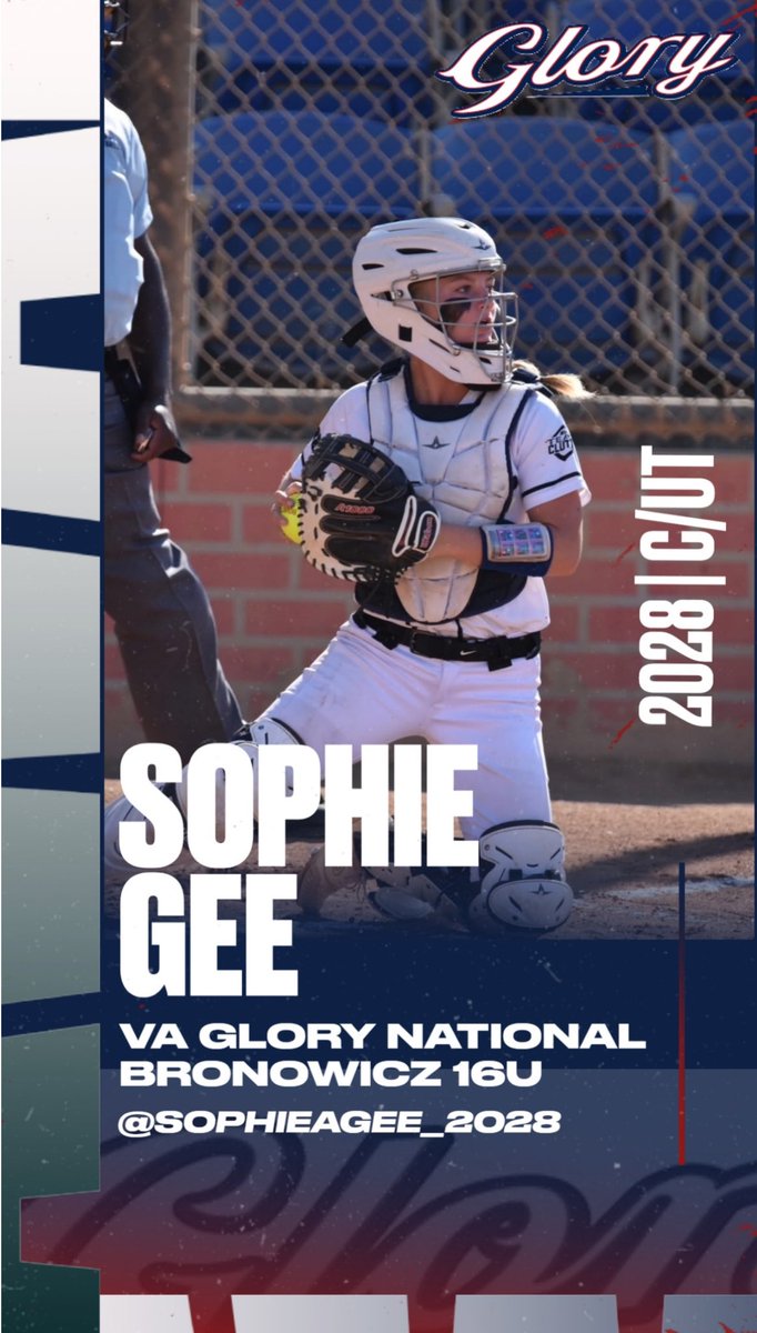 VA Glory National Bronowicz (@vgbronowicz) on Twitter photo ‼️Announcement ‼️
We are excited to announce the addition of <a href="/SophieAGee_2028/">Sophie Gee</a> (2028|C/UT) to our team. She is a multi-sport athlete out of NC. Can’t wait to see her shine on the diamond this summer! #StriveTogether <a href="/VAGloryFP/">VA Glory Fastpitch</a> ‼️Announcement ‼️
We are excited to announce the addition of <a href="/SophieAGee_2028/">Sophie Gee</a> (2028|C/UT) to our team. She is a multi-sport athlete out of NC. Can’t wait to see her shine on the diamond this summer! #StriveTogether <a href="/VAGloryFP/">VA Glory Fastpitch</a>