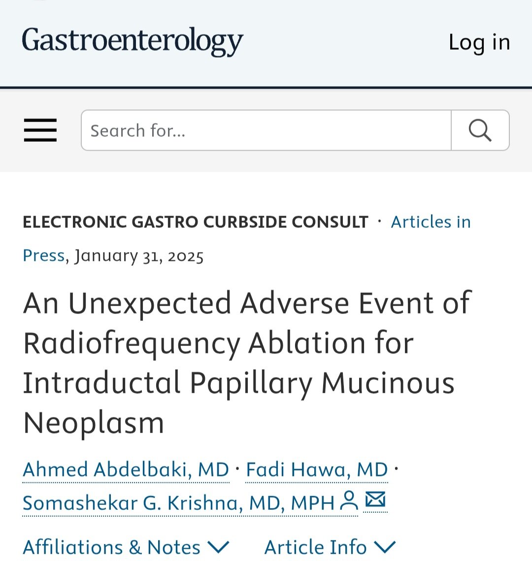 Ahmed Abdelbaki (@ahmed1abdelbaki) on Twitter photo 🚨 Radio-frequency ablation can help spare surgery in a certain set of patients with IPMNs, reducing post surgical morbidity and mortality rates
Check our latest publication on this unanticipated adverse event post RFA.
Thanks to my mentor <a href="/som_krishna/">Somashekar Krishna, MD, MPH</a>
gastrojournal.org/article/S0016-… 🚨 Radio-frequency ablation can help spare surgery in a certain set of patients with IPMNs, reducing post surgical morbidity and mortality rates
Check our latest publication on this unanticipated adverse event post RFA.
Thanks to my mentor <a href="/som_krishna/">Somashekar Krishna, MD, MPH</a>
gastrojournal.org/article/S0016-…