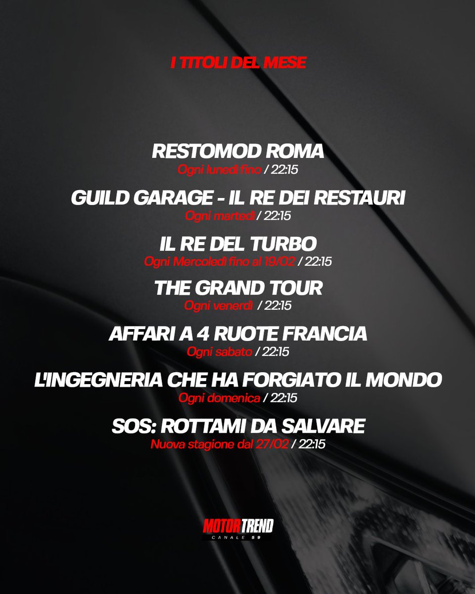 I TITOLI DEL MESE 🔥 

#MotorTrend #canale59