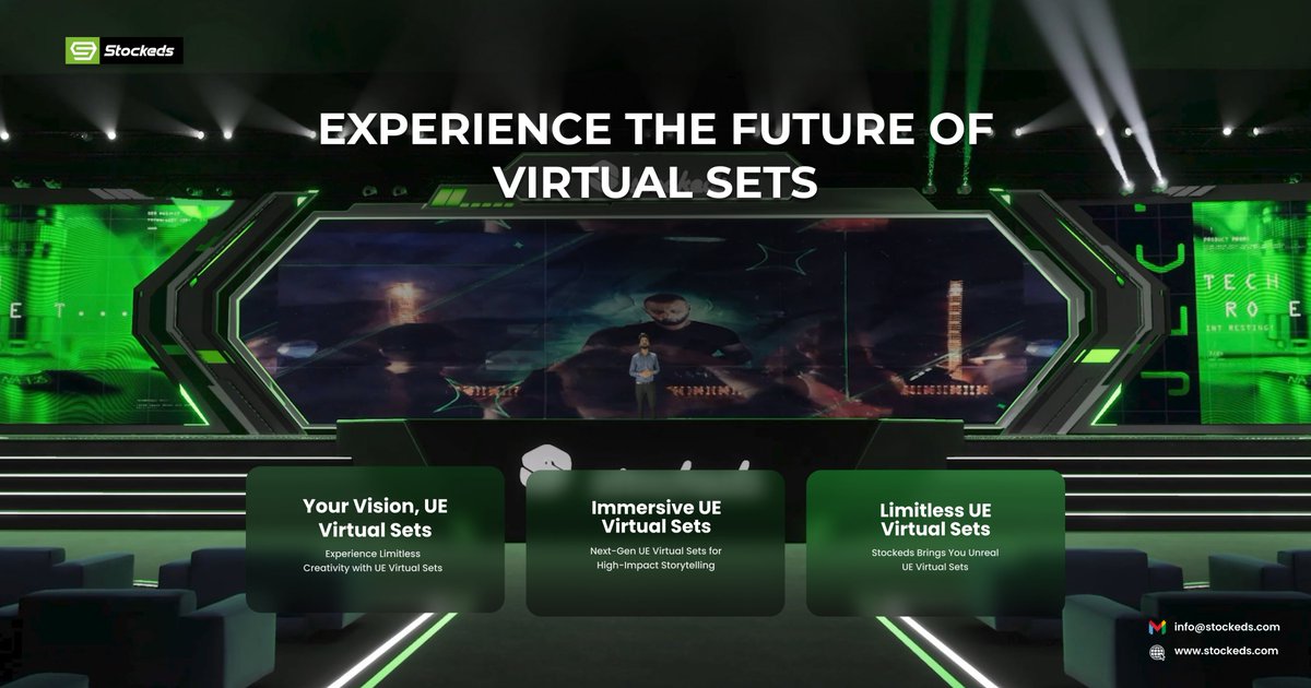 Stockeds113439's tweet image. Upgrade your studio with high-quality UE Virtual Sets—perfect for live shows, broadcasts, and immersive experiences . 
Visit our website : stockeds.com
#UEVirtualSets
#UnrealEngine
#VirtualProduction
#3DVirtualSets
#RealTimeRendering
#VirtualStudios