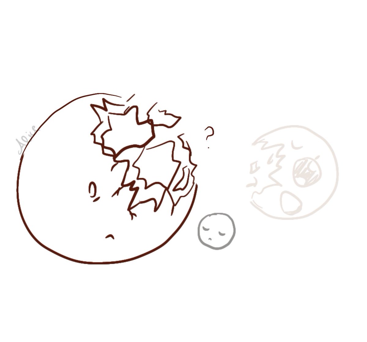 the_dumb__1's tweet image. Luna&apos;s birth
#protoearth #luna #theia #solarballs #art