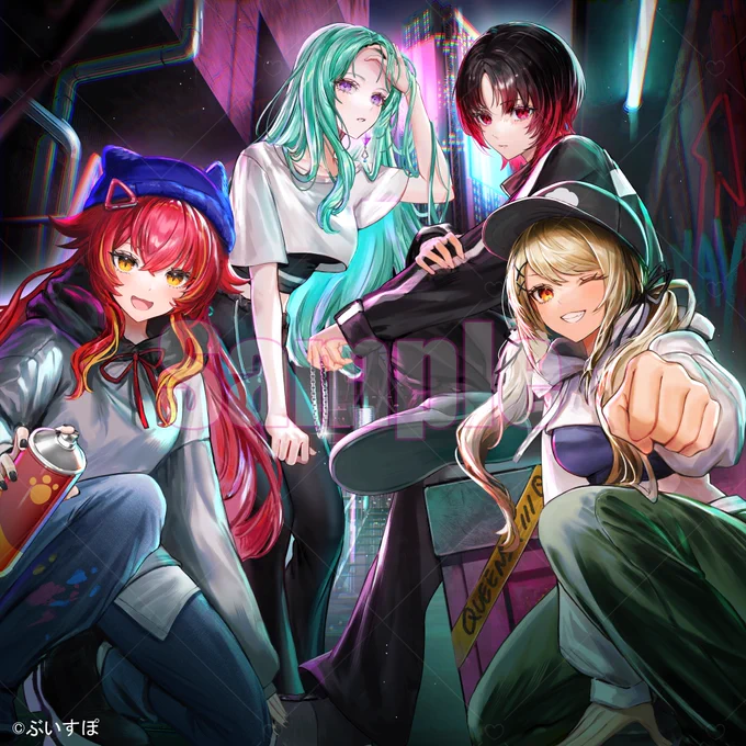 ぶいすぽっ! ユニット別オリジナル楽曲 「Queens」のジャケットイラストを担当させて頂きました#ぶいすぽ 