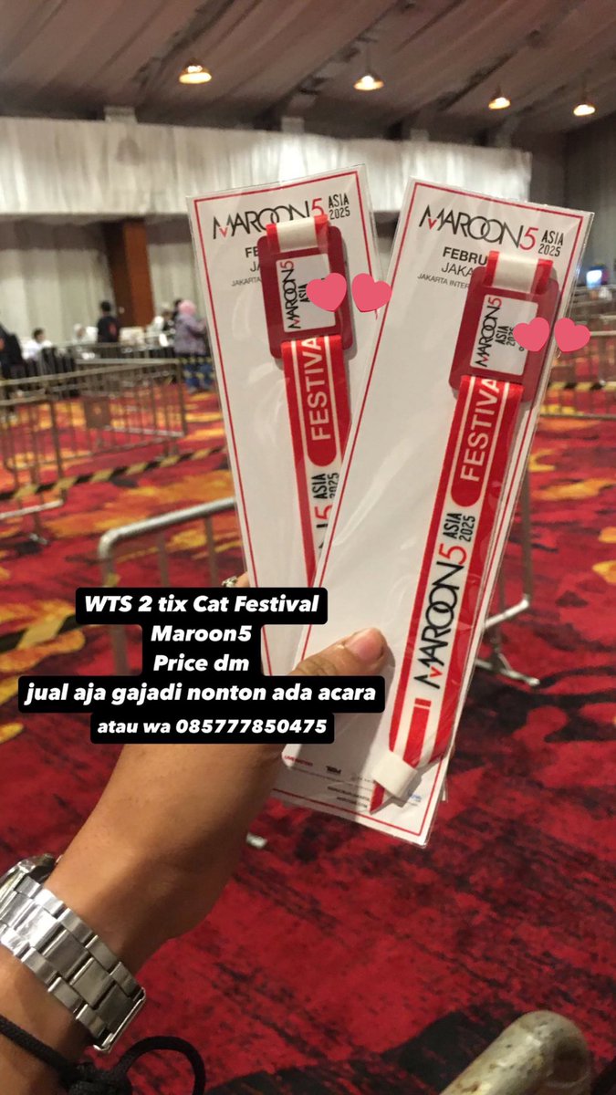 rilbadby's tweet photo. WTS READY 2 Tix MAROON 5 Festival cod di venue
ga terima tipu tipu modus transaksi segitiga atau sejenis WTB 
#zonauang️ #Maroon5LiveinJakarta https://t.co/zYvpQemrp3