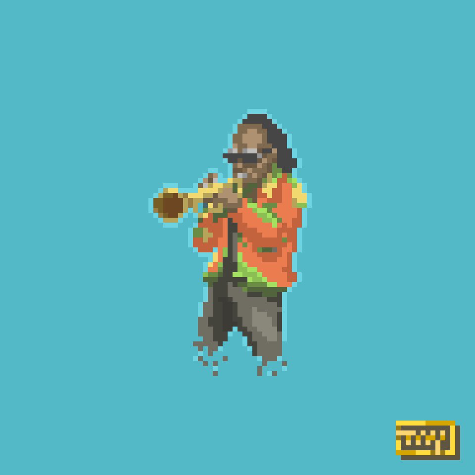 taylor_wich's tweet image. “Time After Time” (Late-career Miles blowing some #Jazz fusion) #pixelart @Pixel_Dailies #pixel_dailies (reskinning a recent piece)
