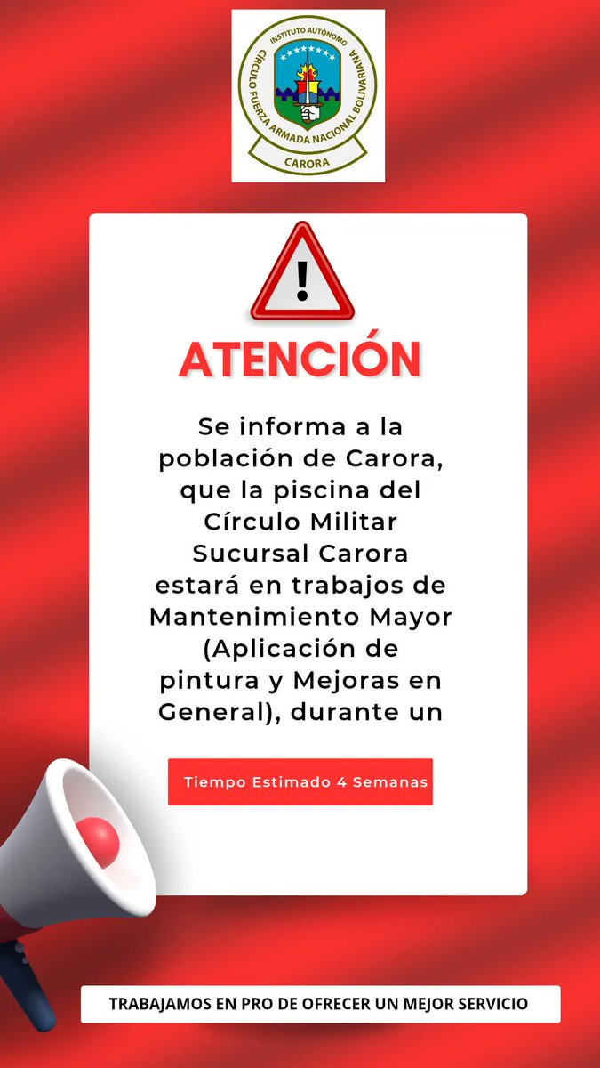 Trabajamos para ofrecer un mejor Servicio.