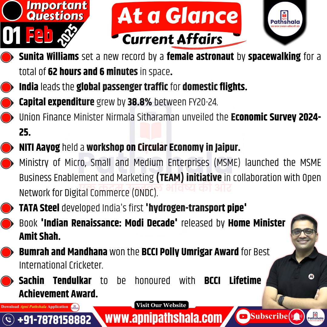 _ApniPathshala's tweet photo. #CurrentAffairs 1st February 2025 📚

For more educational content visit Our Website: https://t.co/1ro6c9aPj0 https://t.co/6T8Yt9II2B