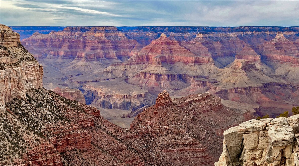“Go as far as you can see; when you get there, you'll be able to see further.” ―Thomas Carlyle. 

An overcast and soft sunset from Grand Canyon Village, on this the last day of January 2025. 

The rocks tell stories of oceans, deserts, mountains, and swamps that were once here,