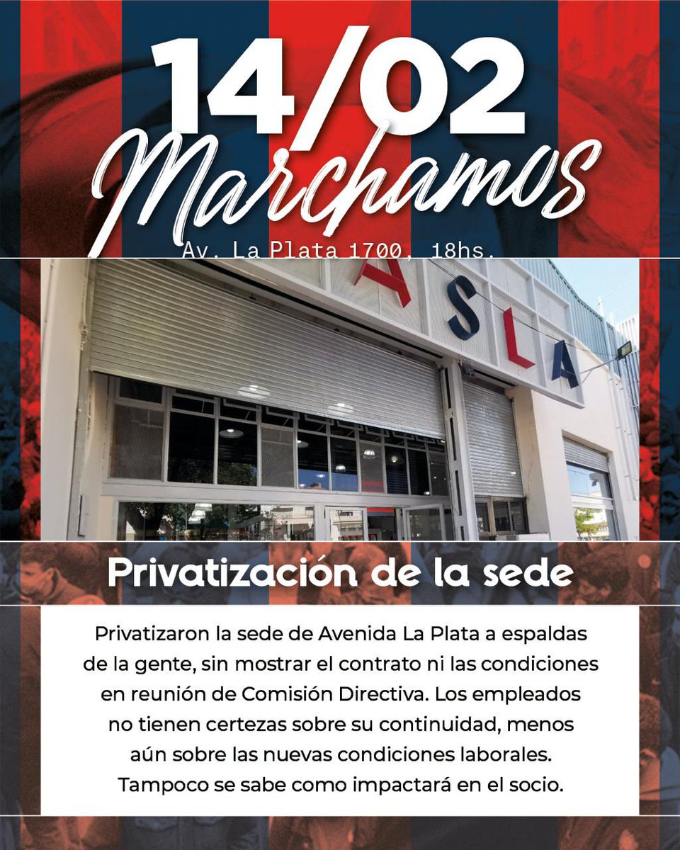 Nuestro amor por #SanLorenzo, es la única locura sana. 

Gane o pierda, el Club es de los socios.

Nos vemos el 14 en Avda La Plata.

#14FEnamoradosDeSL 
💙❤️💙