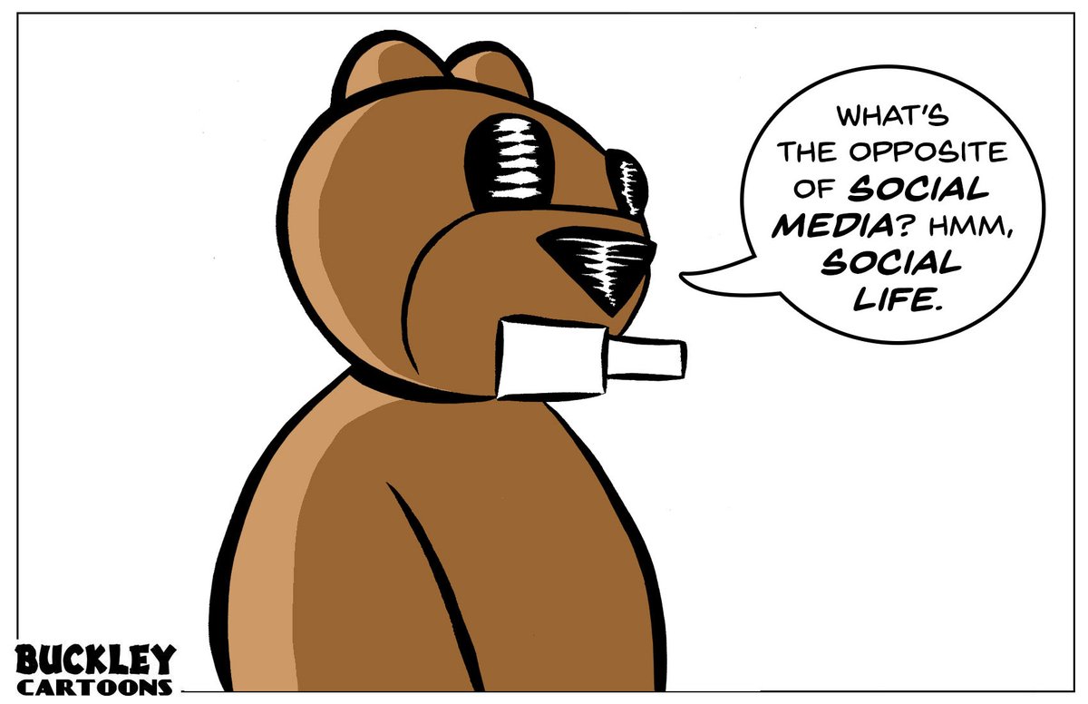 BuckleyCartoons's tweet image. #SocialMedia #Opposite #SocialLife #Cartoon #Beaver