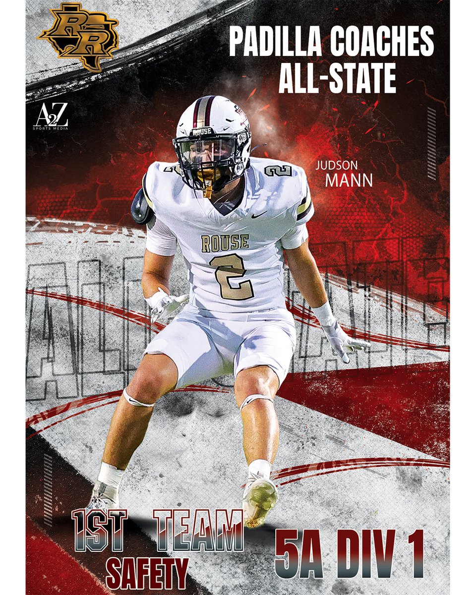 Congratulations to <a href="/mann_judson2/">Judson Mann</a> on being named to the Padilla Coaches Poll All-State 1st team as Safety.
<a href="/1RoUSeFB/">JoshuaMann#1RoUSe</a> <a href="/RouseRaidersFB/">Rouse High School Football BC</a>